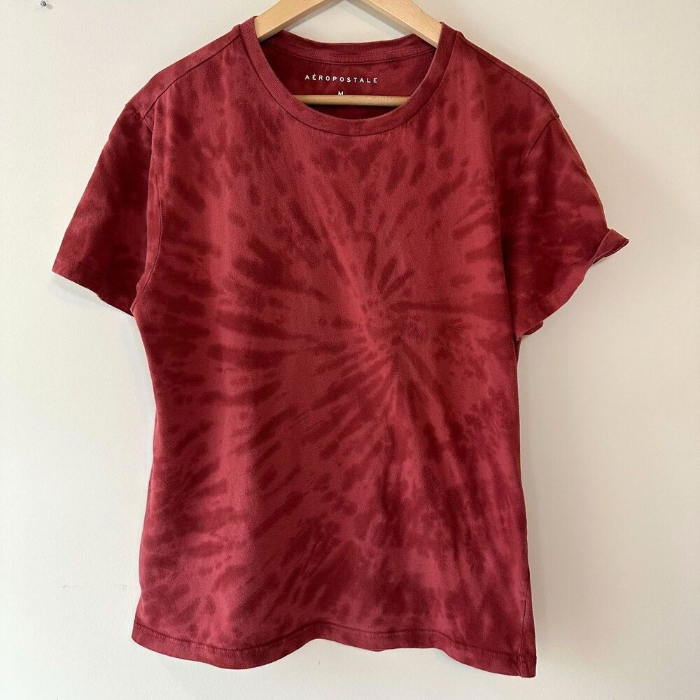 Aeropostale Men's T-shirt Red Tie-Dye Size Medium M